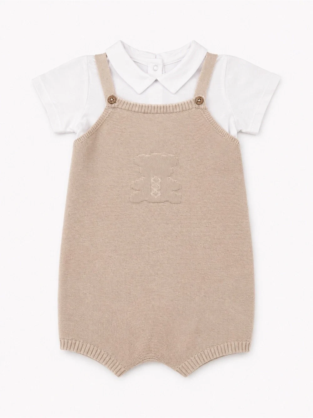 Mayoral Beige Knit Teddy One-Piece Bodysuit